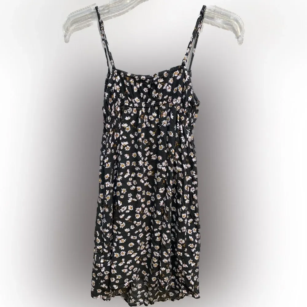 Billabong Olive Green Floral Mini Dress 100% Viscose Size Medium